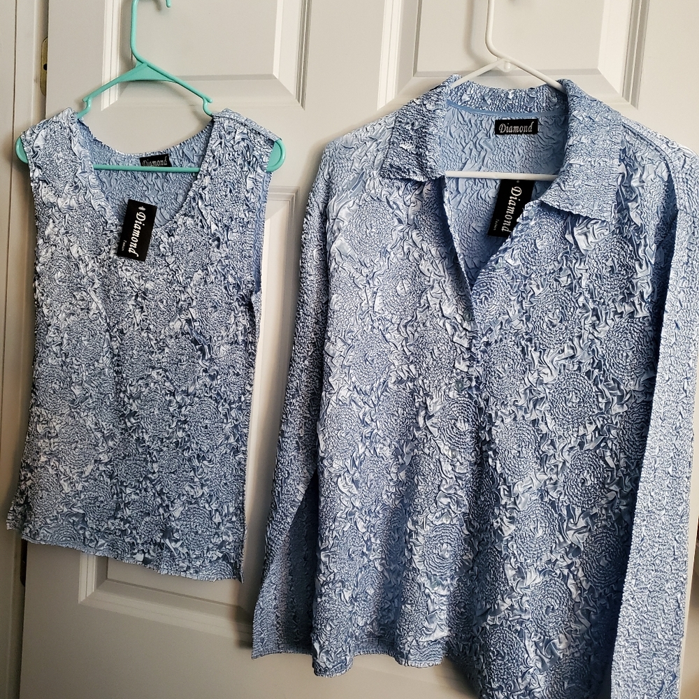 DIAMOND  - NEW two piece tank and blouse set